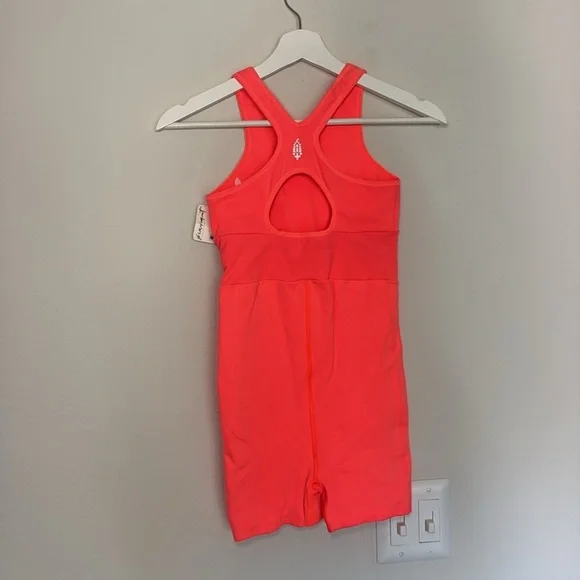 NWT Free People Every Single Time Runsie Onesie neon coral size xs small - Picture 6 of 8